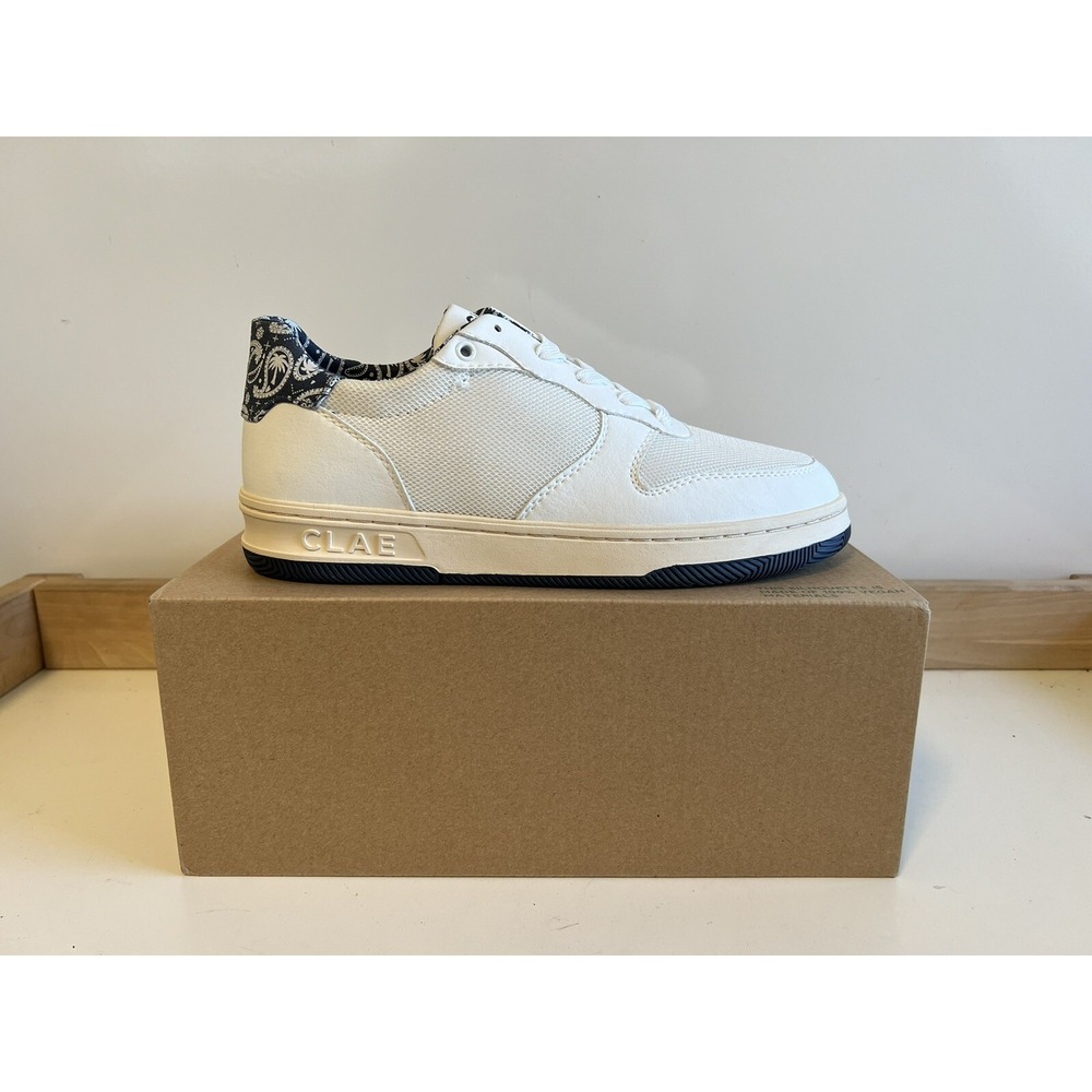 NIB CLAE Malone Lite Sneakers / Ocean White & Paisley / Men's 6